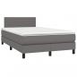 Preview: Boxspringbett mit Matratze Grau 120x200 cm Kunstleder