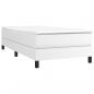 Preview: Boxspringbett mit Matratze Weiß 90x200 cm Kunstleder