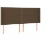 Preview: LED Kopfteil Dunkelbraun 183x16x118/128 cm Stoff