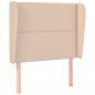 Preview: Kopfteil mit Ohren Cappuccino-Braun 93x23x118/128 cm Kunstleder
