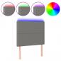 Preview: LED Kopfteil Dunkelgrau 90x5x118/128 cm Stoff
