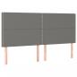 Preview: LED Kopfteil Dunkelgrau 180x5x118/128 cm Stoff