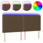 Preview: LED Kopfteil Dunkelbraun 180x5x118/128 cm Stoff