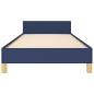 Preview: Bettgestell mit Kopfteil Blau 90x200 cm Stoff