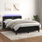 Preview: ARDEBO.de - Boxspringbett mit Matratze & LED Schwarz 140x200 cm Samt