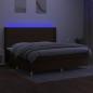 Preview: Boxspringbett mit Matratze & LED Dunkelbraun 200x200 cm Stoff