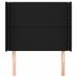 Preview: Kopfteil mit Ohren Schwarz 93x16x118/128 cm Stoff