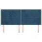Preview: Kopfteil mit Ohren Dunkelblau 163x16x118/128 cm Samt