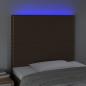 Preview: LED Kopfteil Dunkelbraun 80x5x118/128 cm Stoff