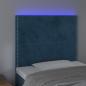 Preview: LED Kopfteil Dunkelblau 80x5x118/128 cm Samt 