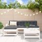 Preview: ARDEBO.de - 5-tlg. Garten-Lounge-Set Weiß Massivholz Kiefer