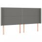 Preview: LED Kopfteil Dunkelgrau 163x16x118/128 cm Stoff