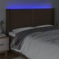 Preview: LED Kopfteil Dunkelbraun 163x16x118/128 cm Stoff