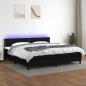 Preview: ARDEBO.de - Boxspringbett mit Matratze & LED Schwarz 200x200 cm Stoff