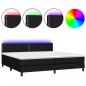Preview: Boxspringbett mit Matratze & LED Schwarz 200x200 cm Stoff