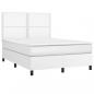 Preview: Boxspringbett mit Matratze & LED Weiß 140x200 cm Kunstleder