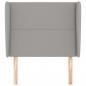 Preview: Kopfteil mit Ohren Hellgrau 93x23x118/128 cm Stoff