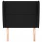 Preview: Kopfteil mit Ohren Schwarz 103x23x118/128 cm Stoff