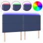 Preview: LED Kopfteil Blau 180x5x118/128 cm Stoff