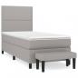 Preview: Boxspringbett mit Matratze Hellgrau 80x200 cm Stoff
