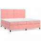 Preview: Boxspringbett mit Matratze Rosa 200x200 cm Samt