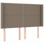 Preview: Kopfteil mit Ohren Taupe 147x16x118/128 cm Stoff