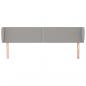 Preview: Kopfteil mit Ohren Hellgrau 183x23x78/88 cm Stoff