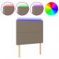 Preview: LED Kopfteil Taupe 90x5x118/128 cm Stoff