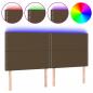 Preview: LED Kopfteil Dunkelbraun 160x5x118/128 cm Stoff