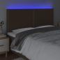Preview: LED Kopfteil Dunkelbraun 160x5x118/128 cm Stoff