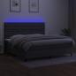 Preview: Boxspringbett mit Matratze & LED Dunkelgrau 200x200 cm Stoff