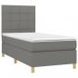 Preview: Boxspringbett mit Matratze & LED Dunkelgrau 100x200 cm Stoff