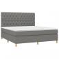 Preview: Boxspringbett mit Matratze & LED Dunkelgrau 160x200 cm Stoff
