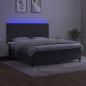 Preview: Boxspringbett mit Matratze & LED Dunkelgrau 160x200 cm Samt