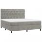 Preview: Boxspringbett mit Matratze & LED Hellgrau 180x200 cm Samt