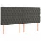 Preview: Boxspringbett mit Matratze & LED Dunkelgrau 200x200 cm Samt