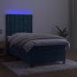 Preview: Boxspringbett mit Matratze & LED Dunkelblau 100x200 cm Samt