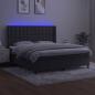 Preview: Boxspringbett mit Matratze & LED Dunkelgrau 160x200 cm Samt
