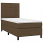 Preview: Boxspringbett mit Matratze & LED Dunkelbraun 90x190 cm Stoff