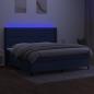 Preview: Boxspringbett mit Matratze & LED Blau 200x200 cm Stoff