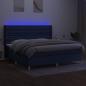 Preview: Boxspringbett mit Matratze & LED Blau 200x200 cm Stoff