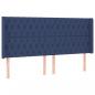 Preview: Boxspringbett mit Matratze & LED Blau 200x200 cm Stoff