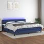 Preview: ARDEBO.de - Boxspringbett mit Matratze & LED Blau 200x200 cm Stoff