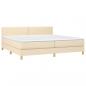 Preview: Boxspringbett mit Matratze Creme 200x200 cm Stoff