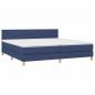 Preview: Boxspringbett mit Matratze Blau 200x200 cm Stoff