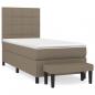 Preview: Boxspringbett mit Matratze Taupe 100x200 cm Stoff