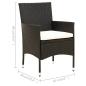 Preview: 5-tlg. Garten-Essgruppe mit Kissen Poly Rattan Schwarz