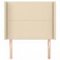 Preview: Kopfteil mit Ohren Creme 103x16x118/128 cm Stoff