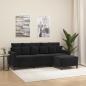 Preview: ARDEBO.de - 3-Sitzer-Sofa mit Hocker Schwarz 180 cm Samt