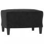 Preview: 3-Sitzer-Sofa mit Hocker Schwarz 180 cm Samt
